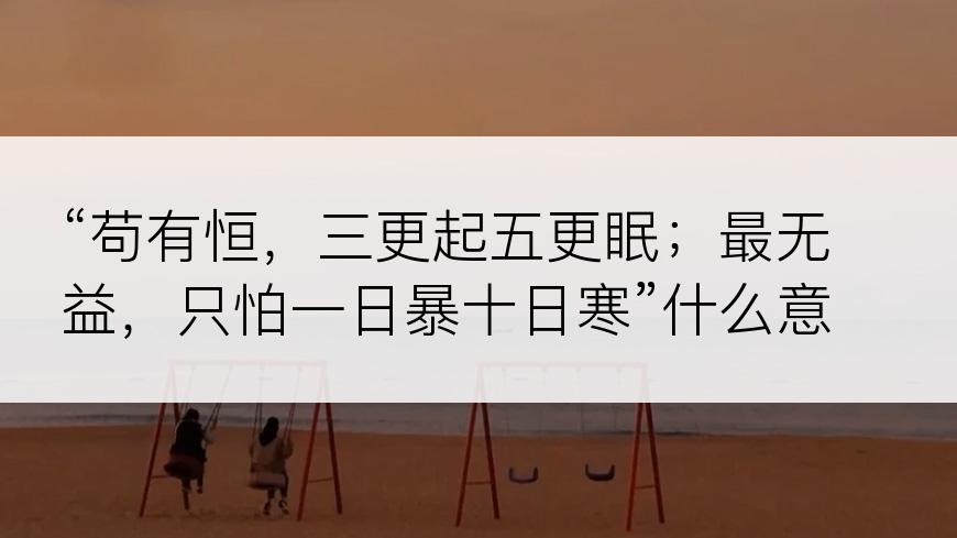 “苟有恒，三更起五更眠；最无益，只怕一日暴十日寒”什么意思