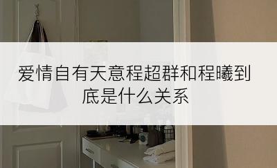 爱情自有天意程超群和程曦到底是什么关系
