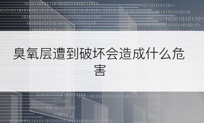 臭氧层遭到破坏会造成什么危害