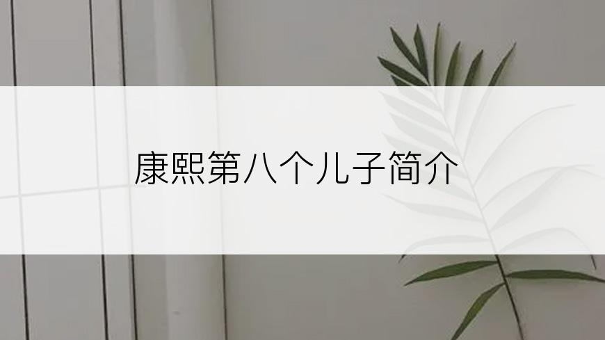 康熙第八个儿子简介