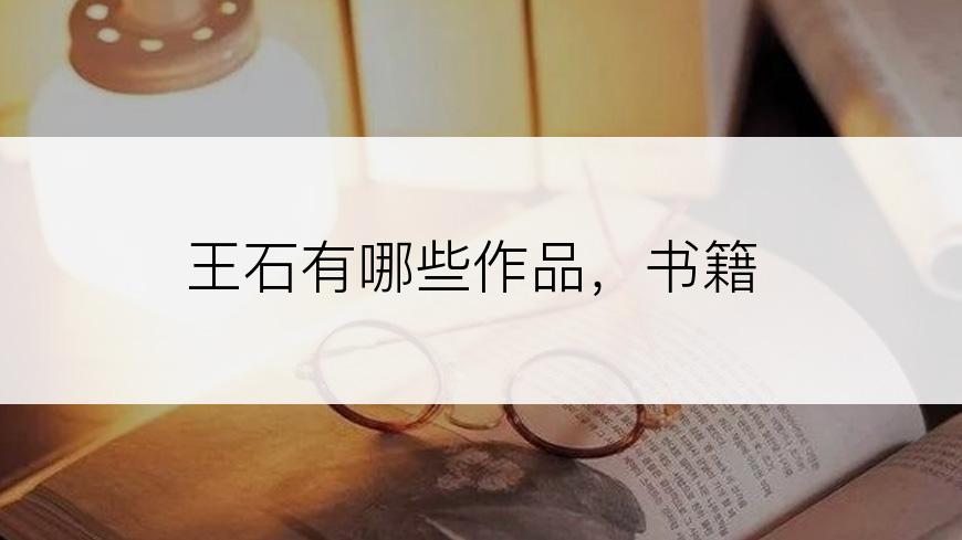 王石有哪些作品，书籍
