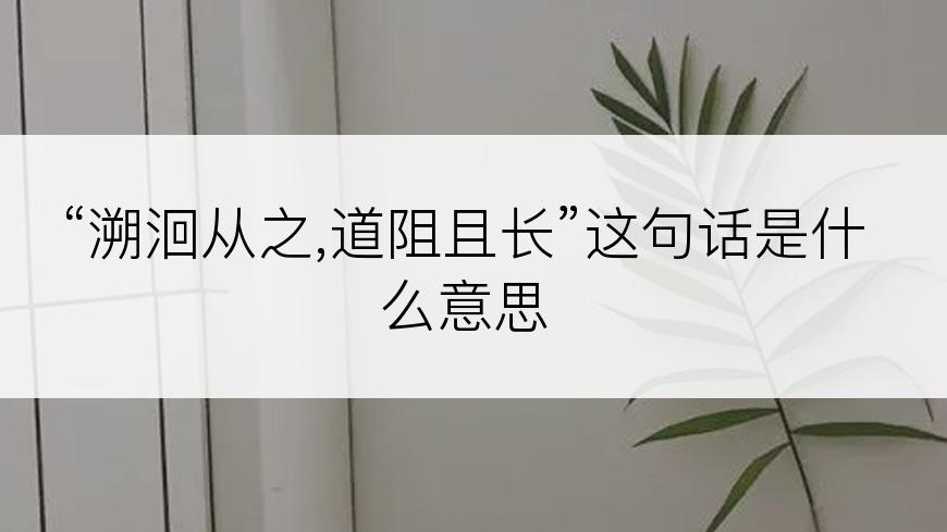“溯洄从之,道阻且长”这句话是什么意思