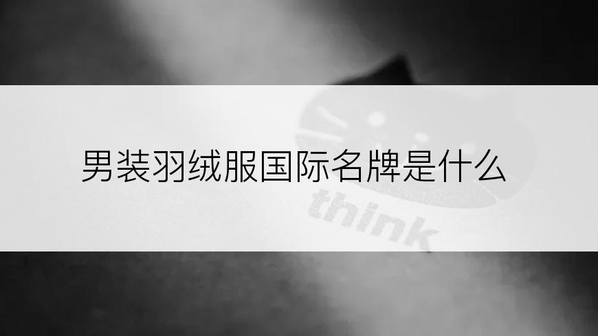 男装羽绒服国际名牌是什么