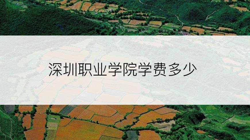 深圳职业学院学费多少