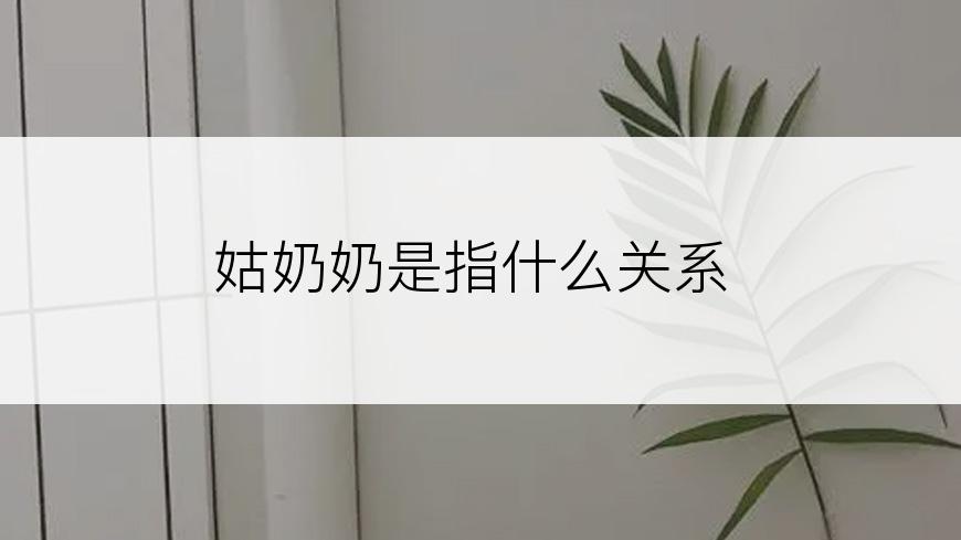 姑奶奶是指什么关系
