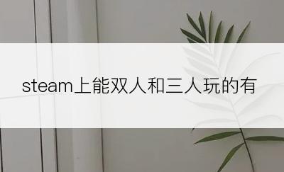 steam上能双人和三人玩的有