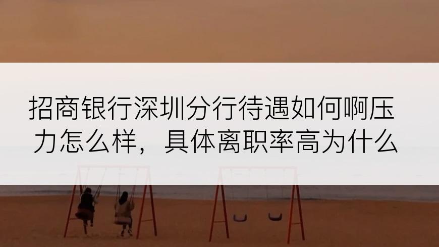 招商银行深圳分行待遇如何啊压力怎么样，具体离职率高为什么