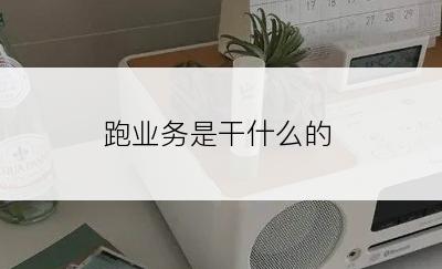 跑业务是干什么的