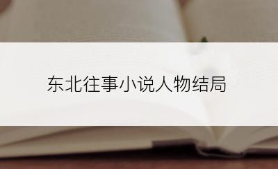 东北往事小说人物结局