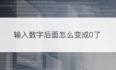 输入数字后面怎么变成0了