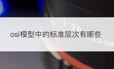 osi模型中的标准层次有哪些