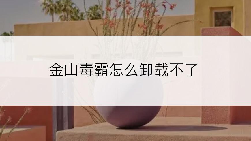 金山毒霸怎么卸载不了