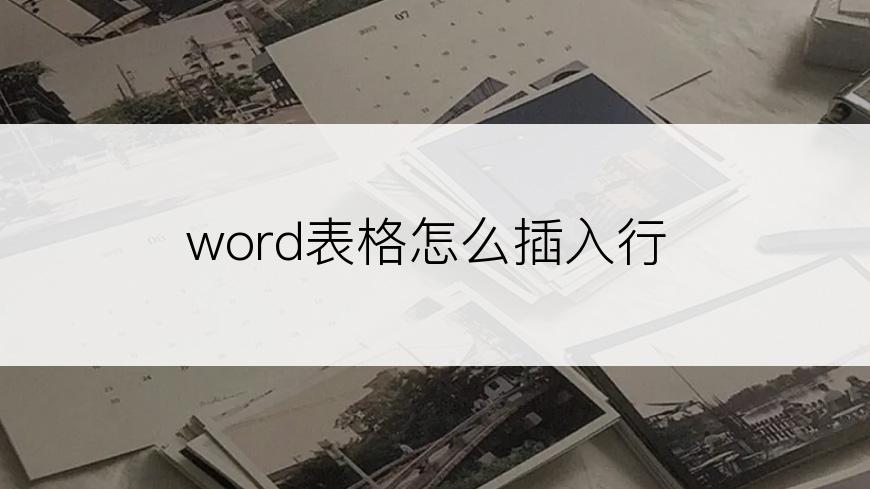 word表格怎么插入行