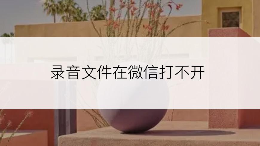 录音文件在微信打不开