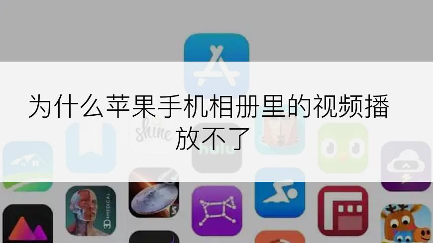 为什么苹果手机相册里的视频播放不了