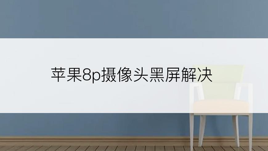 苹果8p摄像头黑屏解决