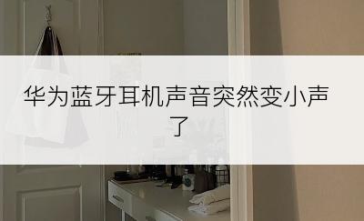 华为蓝牙耳机声音突然变小声了
