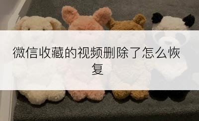 微信收藏的视频删除了怎么恢复