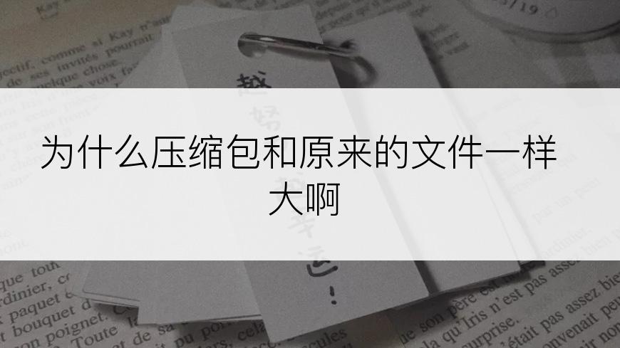 为什么压缩包和原来的文件一样大啊