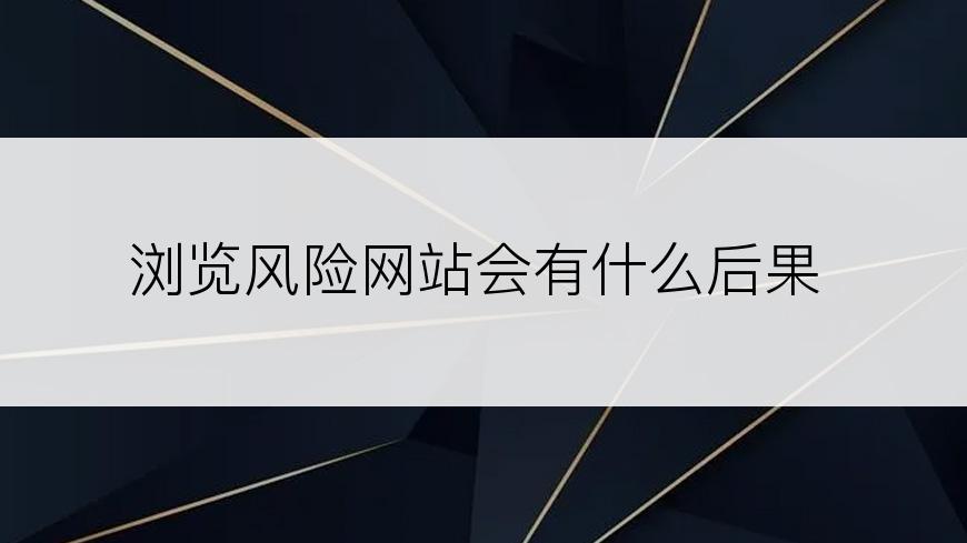 浏览风险网站会有什么后果