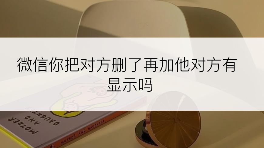微信你把对方删了再加他对方有显示吗