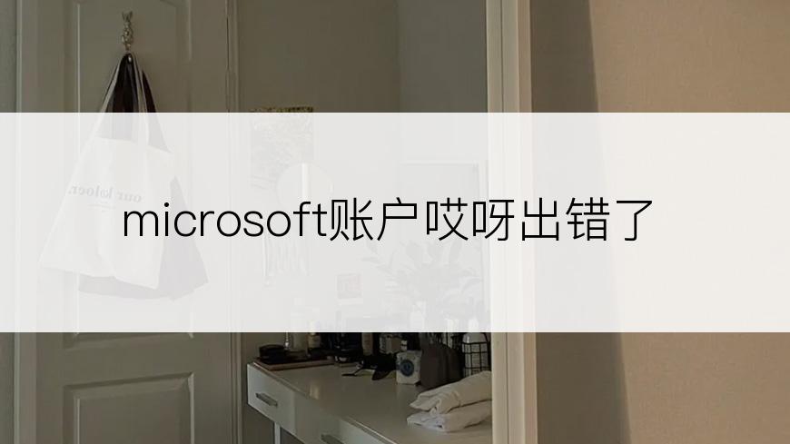 microsoft账户哎呀出错了