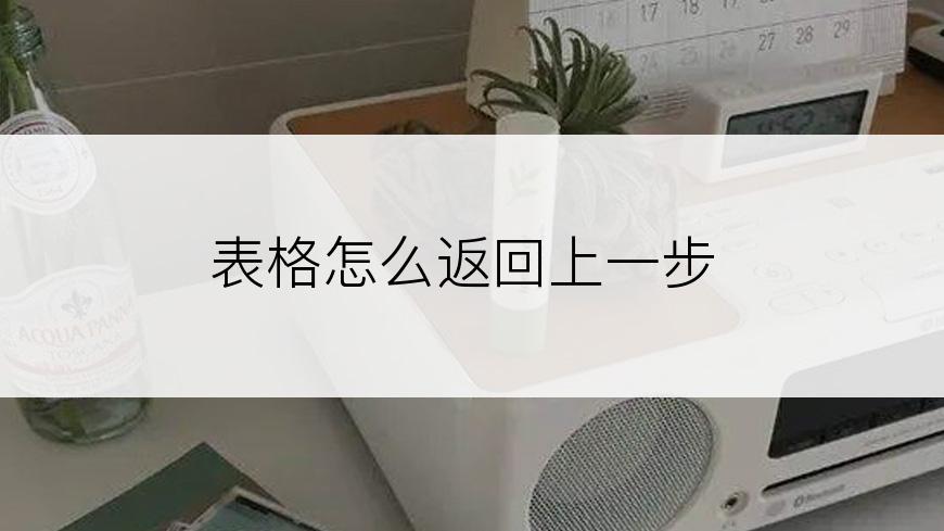 表格怎么返回上一步