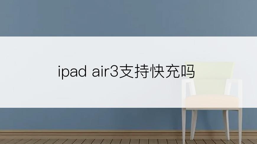 ipad air3支持快充吗