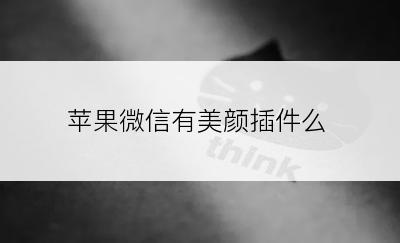 苹果微信有美颜插件么