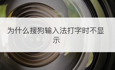 为什么搜狗输入法打字时不显示