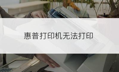 惠普打印机无法打印