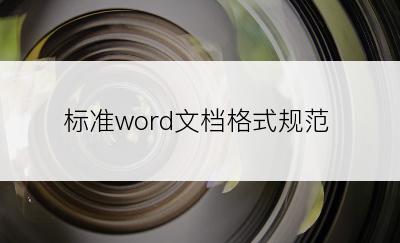 标准word文档格式规范