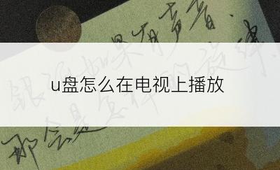 u盘怎么在电视上播放