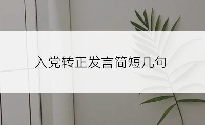 入党转正发言简短几句