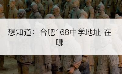 想知道：合肥168中学地址 在哪