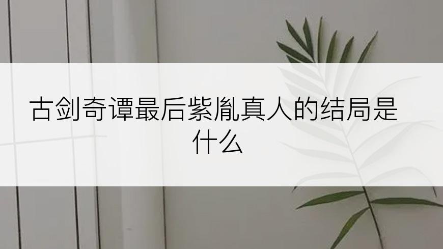 古剑奇谭最后紫胤真人的结局是什么