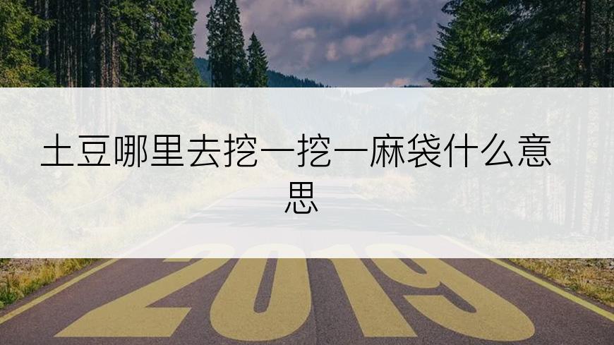 土豆哪里去挖一挖一麻袋什么意思