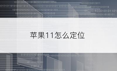 苹果11怎么定位