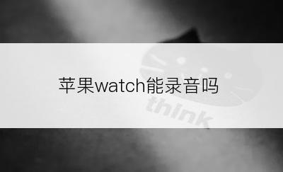 苹果watch能录音吗