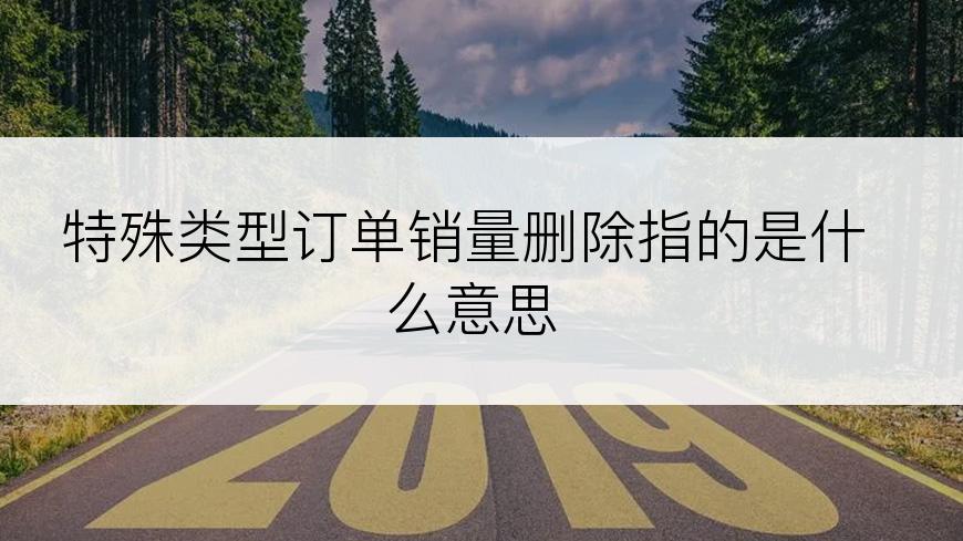 特殊类型订单销量删除指的是什么意思