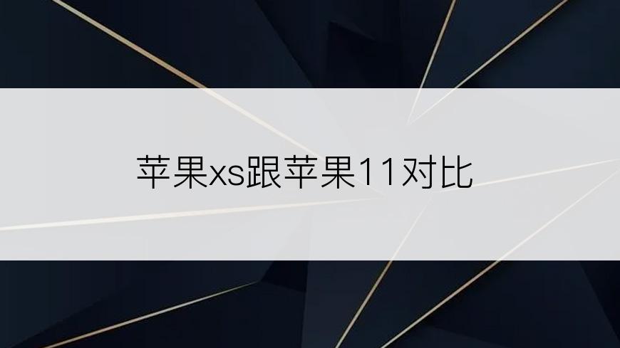 苹果xs跟苹果11对比