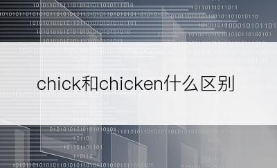 chick和chicken什么区别