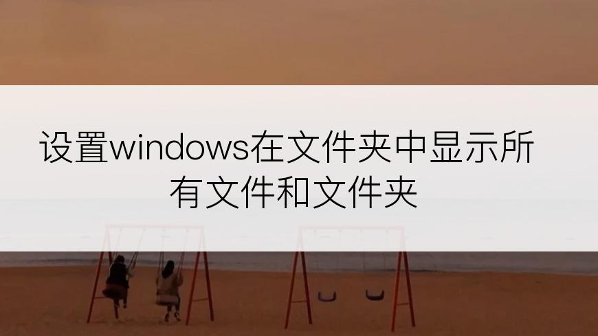 设置windows在文件夹中显示所有文件和文件夹