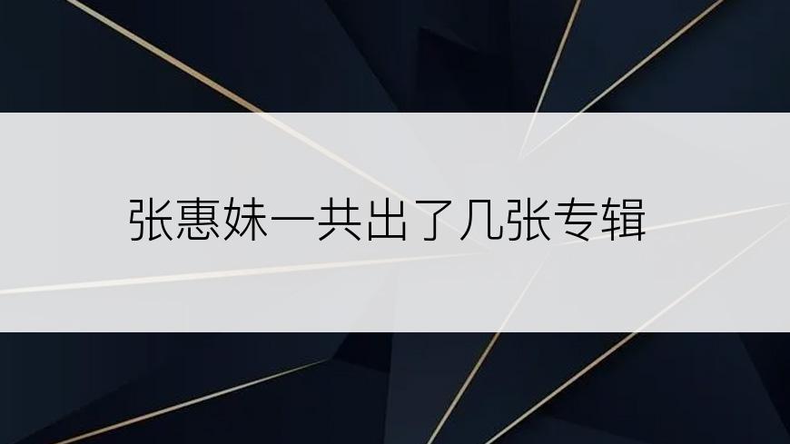 张惠妹一共出了几张专辑