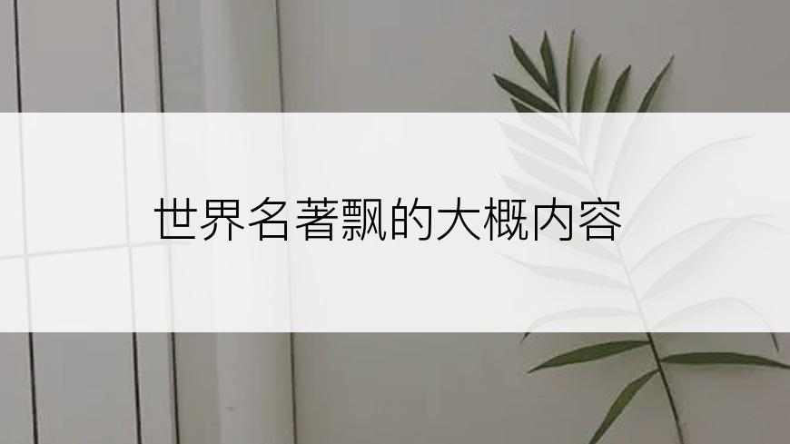世界名著飘的大概内容