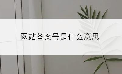网站备案号是什么意思