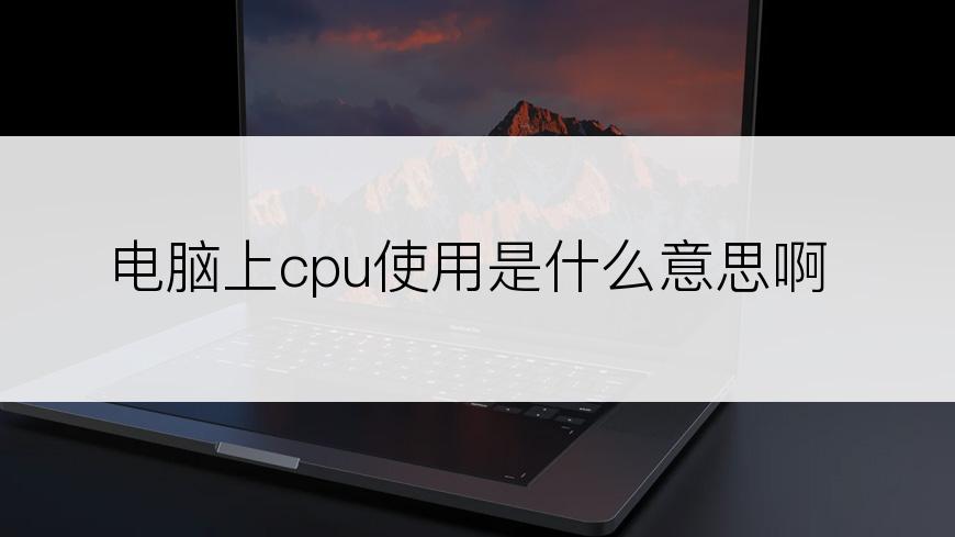 电脑上cpu使用是什么意思啊