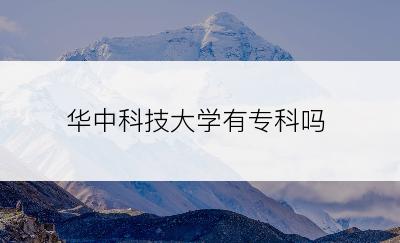 华中科技大学有专科吗
