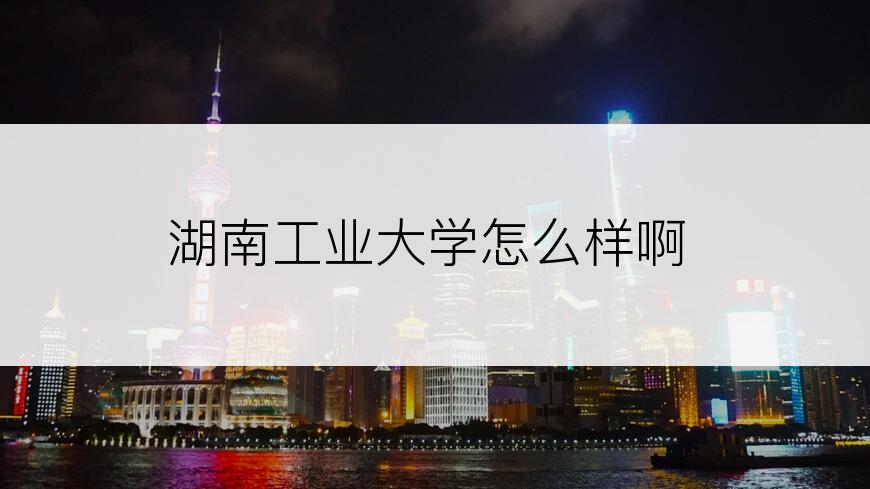 湖南工业大学怎么样啊