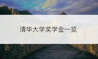 清华大学奖学金一览